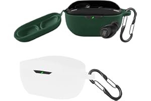 [2-pak] easyBee etui kompatybilne z JBL Wave Buds 2 / JBL Wave Buds [z 2 karabińczykami], płynny silikon, ultracienkie, odporne na uderzenia, etui ochronne na słuchawki Bluetooth – białe i