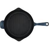 Lava Premium Serisi - D&ouml;k&uuml;m Izgara Tavası, Yuvarlak, 28 cm, Yekpare Saplı, Emaye, Majolik Gri