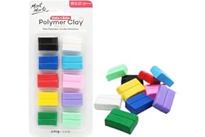 Mont Marte Arcilla Polimerica – 10 piezas – 100g – Textura suave y uniforme – Fácil de moldear – Polymer Clay para Cerámica, Modelado y Artesanía