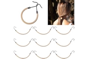 DALLAR Gomas de Pelo Ajustables - Gomas Pelo Gancho - Goma Pelo - Gomillas Pelo Mujer - Ganchos Pelo Mujer - Gomas Pequeñas Pelo - Goma de Pelo (10 Unidades Beige)
