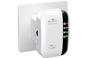 GUBBETT WLAN Verstärker 300Mbit/s 2,4GHz WLAN Repeater WiFi Repeater Ethernet-Port, WPS, AP Modus, LED abschaltbar, kompatibel zu Allen WLANGeräten - Weiß
