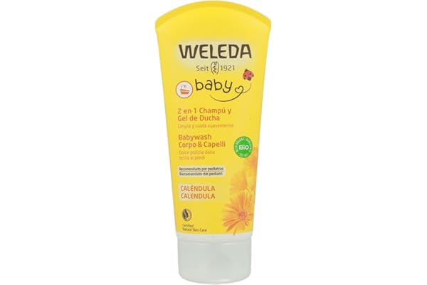 Weleda - Champú y Gel de Ducha de Caléndula, Limpia, Cuida, Nutre y Protege, Vegano, Apto para Pieles Sensibles - 200 ml