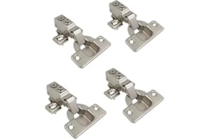 LIKERAINY 95 Degré Plein Recouvrement Mini Charnières 35mm pour Cadre avec Amortisseur pour Portes Charnière Courte pour Porte de Placard Meubles Cuisine Lot de 4
