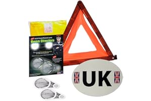 Family Motoring & Leisure Travel Abroad Euro Warning Triangle Kit European EU Emergency Car Kit Fresnel Lens