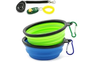 MILALOKO Mimicool składana miska dla psa, przenośna, składana miska na karmę dla psa, silikonowa miska, miska na wodę w podróży