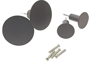 Blomus Set di 4 ganci da parete, moderna colorazione canna di fucile, di alta qualità, materiale di fissaggio, 2 pezzi diametro 8,5 cm, 2 pezzi diametro 5 cm, altezza 45 mm, canna di fucile, 65800