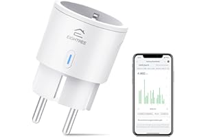 Eightree gniazdko Wi-Fi Alexa sterowane głosem, pomiar zużycia energii, z timerem, WiFi inteligentny dom, kompatybilne z Alexa, Google Home, tylko 2,4 GHz (1 Pack)