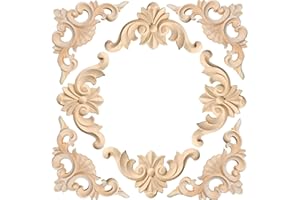 Gativs Holzornamente für Möbel - 8-teilige Holz Geschnitzte Ecke Onlay Applique Holz Skulptur Applique für Tür, Schrank, Wand