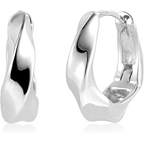 Orecchini A Cerchio Mezzaluna In Argento Sterling ALEXCRAFT, Con Zirconia, Ipoallergenici, Leggeri, Regalo Donna