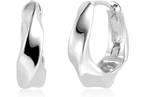 ALEXCRAFT Silber 925 Creolen Ohrringe Damen, Kleine Klobige Ohrringe Hypoallergen Sterling Silber Ohrring Mini Dicke Creolen Kleine Huggie Ohrring Geschenke fur Damen Mädchen