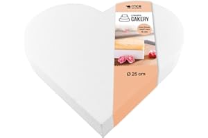 MCE-Commerce Torten Dummy Disque en polystyrène, Blanc, Herz 25 cm, H 5cm