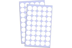 TOWNSTIX 2000 Pieces, 20mm Ronde Gommettes Autocollants Cercle - Blanc