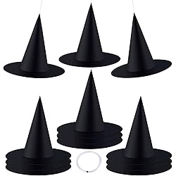 Chapeau De Sorcière Halloween | Grand Chapeau Pointu Crooké Violet | Lot De 2 | Déguisement & Décoration