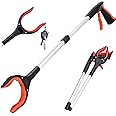 Generic Grabber Reacher Tool, 360° Rotating Head, Wide Jaw, 83cm Foldable, Lightweight Trash Claw Grabbers for Elderly, Reaching Tool for Trash Pick Up Stick, Litter Picker, Arm Extension
