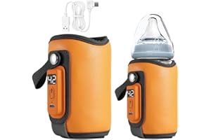 Scaldabiberon da Viaggio, SKJJL Scalda Biberon Neonato Portatile con Display, Scaldabiberon Veloce Scalda Latte, Temperatura Regolabile scaldabiberon, Thermos Latte Neonato per Casa Allaperto Viaggio