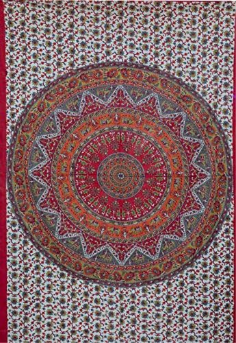 Kesrie Mandala star tapestry wall hanging bohemian style decor colourful vibrant home hippie accessory