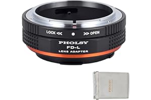 PHOLSY Objektivadapter mit Blendenhebel Kompatibel mit Canon FD auf L Mount für FD FL Objektiv und L Mount Kameragehäuse Kompatibel mit Leica SL2, SL2-S, CL, TL2, Lumix S5, S1, BS1H, Sigma FP, FP L
