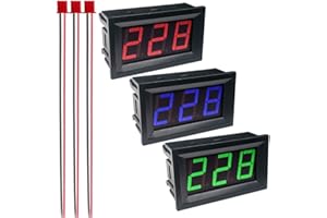 Gebildet 3pz Display Tensione AC, Display LED Digitale Voltmetro AC 30-500V, Misuratore di Tensione Monitor 110V 230V 380V, Rilevatore di Volt Indicatore di Segnale Pannello Luce(Verde/Rosso/Blu)