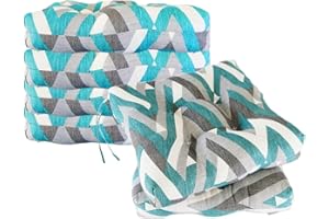 REINO MANSIDI Cojines para Silla, 45x45x7 CM, Efecto Tridimensional, Relleno de 100% Fibra Hueca, Ideal para Comedor, Terraza, Sala y Restaurante, Fabricado en España (4, Triángulos)