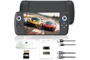 COAPTOP New M27 Handheld Game Console,Built-in 128G with 30000 games,Linux System,7-inch big IPS Screen,Portable Pocket Mini Arcade,HD Output (Black,128G)