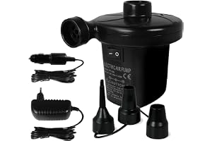 OcioDual Elektrisk luftpump, pumpluftmadrass, elektrisk pump för luftmadrass, bärbar luftpump, 240 V AC till 12 V DC, madrass