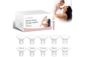 LUXEMUM Lot de 10 inserts de bride en silicone 13/15/17/19/21 mm pour bride/bouclier de 24 mm de la plupart des pompes compatibles avec Momcozy, KISSBOBO, Lansinoh, Elvie, Willow go, Spectra, Medela Freestyle