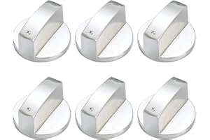 EIH1 6 Pz Manopole Fornello Pomello Fornello Gas Pomelli Forno Universale Manopole Gas per Cucina Stufa Gas Piano Cottura Forno 6 mm Argento