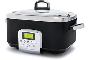 GreenPan Elite 8-in-1 Programmable 6L Electric Slow Cooker, Dishwasher Safe Lid & Removable Crock, PFAS-Free Healthy Ceramic Non-Stick Multi-Cooker, Sear, Sauté/Brown, Steam Basket, Roast, Black