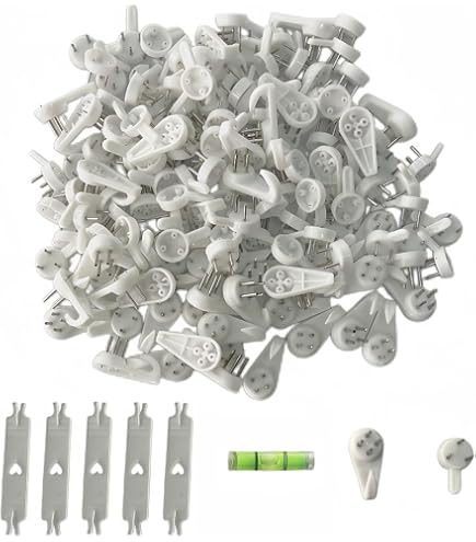 XZUHYE 2 pollici, 8 paia di ganci per cornici, tacchetti francesi, supporti nascosti, supporti nascosti, mensole da parete per appendere quadri e dipinti (2 8), grigio, XZ03 2 8 DE