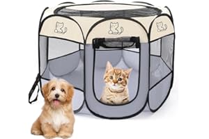 EUBSWA Recinto Cani da Interno, 74x74x43cm Recinto per Gatti, Box Pieghevole per Cane, Gabbia per Gatto Esterno, Box per Cucciolo Gattini Conigli