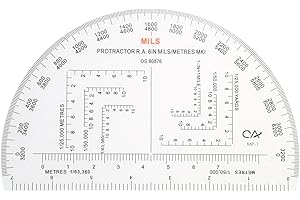 MONOJLY Protractor Military Protractor Coordinate Scale for Topographical Map Reading and Land Navigation Map Reading Ruler