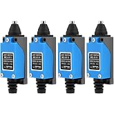 QWORK&reg; 4pcs ME-8111 Plunger Momentary Limit Switches, 5A 250V AC, NC-NO, High Sensitivity