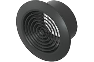 Awenta Round Black Vent Covers for Home Ceiling - 4" Inch/100 mm - Plastic Exhaust Fan Air Grille Cover, Louvered Vent - Vent Cover with Screen Mesh - Soffit Vent Cover for Wall, Bathroom, Dryer Vent