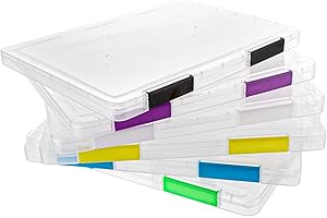 YOUNTHYE 6 pudełek do przechowywania A4, wielofunkcyjne, przezroczyste, pudełka na dokumenty formatu A4, z zamykanymi pokrywkami, do przechowywania dokumentów biurowych i przyborów