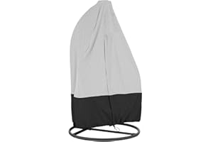HONCENMAX Jardín Funda para Silla de Cocoon - Cubierta para Silla Colgante - Mantén Tu Balancín De Mimbre Protegido - Impermeable Muebles Funda - Tela Oxford con Forro de PVC