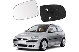 SOEKODU Vetro a Specchio sostituzione per Opel Corsa C 2000-2006, Specchio Esterno Regolabile Adatto, Lente di Retromarcia Specchio di Vetro di Retromarcia (Sinistra)