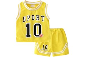Volunboy Enfant Garçons Été Jersey Ensemble, Maille Sans Manches DéBardeur Et Short 2 PièCes