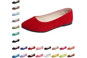 Hwalleum Women's Ballet Flats, Womens Simple Casual Flat Shoes Solid Color Pumps Ladies Girls Dolly Ballet Ballerina Work Smart Office Formal Comfort Pointed Toe Slip On Flats Shoes