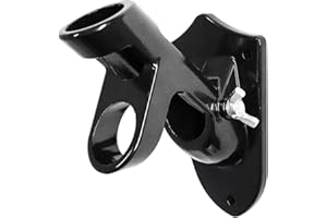 ValueHall Flag Pole Holder 2 Positions Flag Pole Bracket Wall Mounted Windsock Base Aluminum Alloy Flagpole Bracket for 1 Inch Flag Pole with Screws V1A08 (Black)