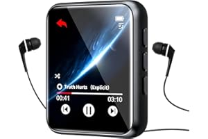 JOLIKER 64GB Lettore MP3 con Bluetooth 5.0, Portatile Hi-Fi Sound Lettore di musica con Altoparlante, Line-in Registratore Vocale, Radio FM, e-book, Full Touch Schermo, Supporto fino a 128 GB di schede