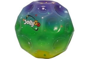 ‎JOLLYGO JollyGo Rainbow Moonball,Jumpball 9.5cm,Großer Moon Ball,EIN knallendes Geräusch,hohe Springender Gummiball,Spaceball,Big Bouncing Balls,Moonball,Geschenk für Kinder,XXL,Leicht greifbar