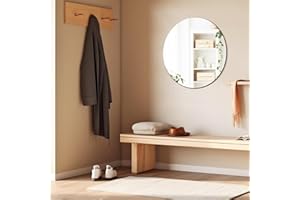 Sqinor Lustro łazienkowe, okrągłe, 50 cm, HD, bez ramy, lustro łazienkowe, okrągłe, dekoracyjne lustro ścienne, do łazienki, korytarza, umywalki, salonu, sypialni, wejścia