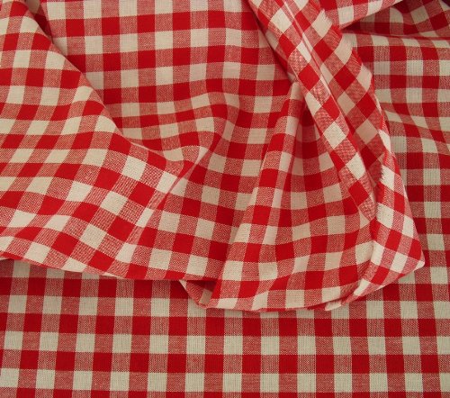 Vichy-Karo in Rot / Weiß Baumwoll-Stoff kariert - Karogröße: 10 x 10 mm