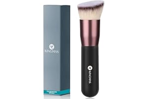 KINGMAS Angled Top Foundation Brush, Premium Kabuki Makeup Brush for Liquid, Blending, Cream, Powder,Blush Buffing Stippling Face Makeup Tools