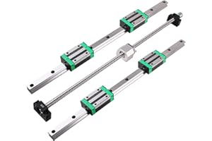CNCYEAH Zestaw prowadnic liniowych, 2 szt. HGR20-1000 mm prowadnica liniowa + 1 szt. wrzeciono toczne SFU1605-1050 mm, obsługa BF12/BK12, DSG16H, sprzęgło, z 4 blokami ślizgowymi do drukarki 3D CNC