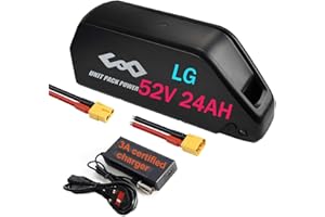 HXRFOAK UK- Ebike battery 52V 24AH LG4800cell Lithium electric bike battery for 48V 52V 1500W 1000W 750W 500W Motor, Ba-fang, AW, Most Ebike conversion kit