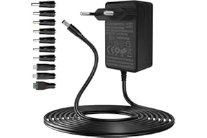 Gonew21 9V Netzteil 2A - AC Adapter 200-240V 50-60HZ, Netzteil 9V 2A 18W, 10 Steckernetzteil, 2 Meter langes Kabel, Adapter Universal, AC/DC Adapter, LED Streifen, Router