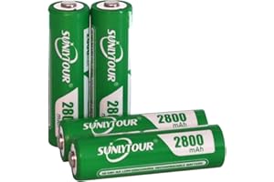 2800mAh Ni-MH AA Bateria, SUNLYTOUR 4 Sztuki 2800mAh AA Ni-MH Baterie o Dużej Pojemności Ni-MH AA Akumulatory, ładowanie do 1200 Cyklów