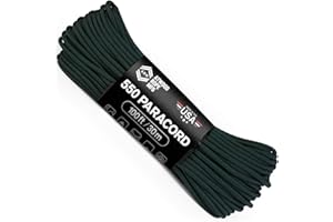 Atwood Rope MFG 550 Paracord 100 Feet 7-Strand Core Nylon Parachute Cord Outside Survival Gear Made in USA | Lanyards, Bracelets, Handle Wraps, Keychain (Hunter)