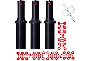 RIEGOPRO SU TIENDA DE RIEGO Riegopro Lot de 3 arroseurs PGP-Adj Hunter. Portée de 6,4 à 15,8 m. Comprend Un Jeu de Buses et Une clé de réglage.